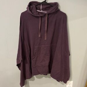 BAM Bamboo Organic Cotton Purple Hooded Poncho with Front Pocket